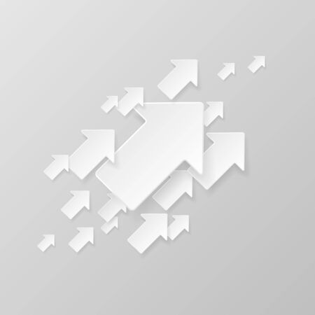 Large group of white arrows. Way to success. Business concept. Vector illustrationのイラスト素材