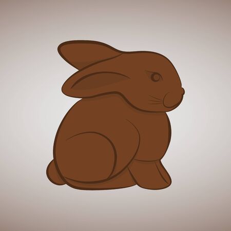 Chocolate in the shape of a hare or rabbit. Easter symbol. Vector illustrationのイラスト素材