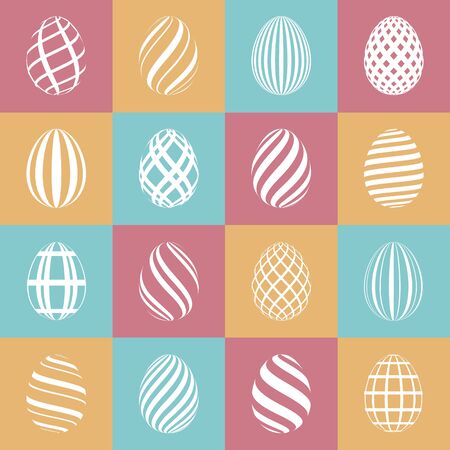 Set of Easter eggs. Vector illustration in flat designのイラスト素材
