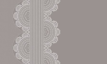 White lace pattern with a space for the text. Vertical seamless pattern. Lace background. Vector illustrationのイラスト素材