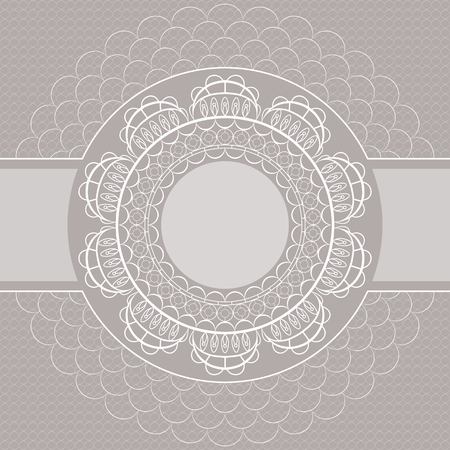 White lace pattern with a space for the text. Lace background. Vector illustrationのイラスト素材