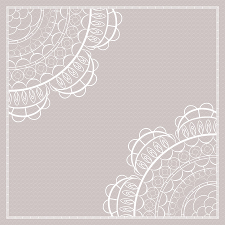 White lace pattern with a space for the text. Lace background. Vector illustrationのイラスト素材
