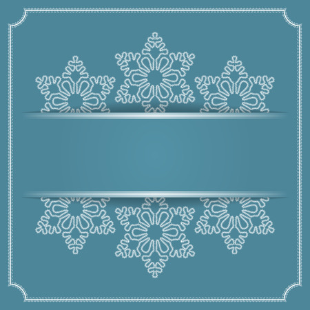 Lace snowflakes pattern. Template for Christmas, New Year or greeting card. Vector illustrationのイラスト素材