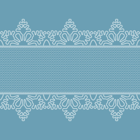 White lace snowflake pattern, decorative design element. Template for Christmas, New Year or greeting card. Vector illustrationのイラスト素材