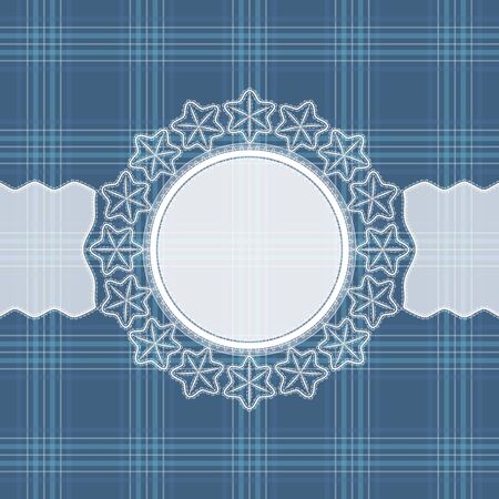 White lace snowflakes border with a space for the text. Lace background. Vector illustrationの写真素材
