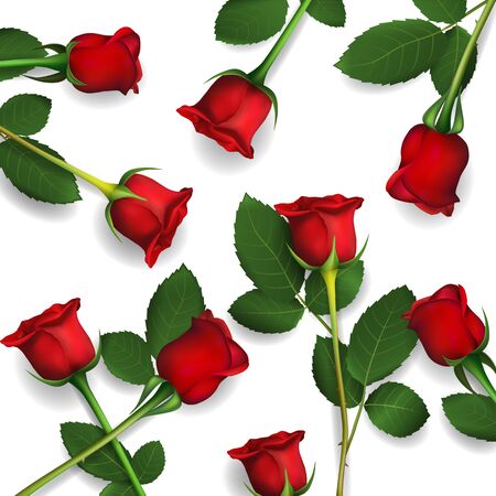 Romantic floral background with red roses.のイラスト素材