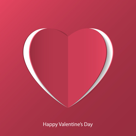 Red heart cut out of paper.のイラスト素材