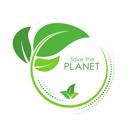 Green earth concept with green leaves, World Environment day, June 5. Ecology, environment, nature protection concept, save water. Template for banner, poster, leaflet vector illustration.のイラスト素材