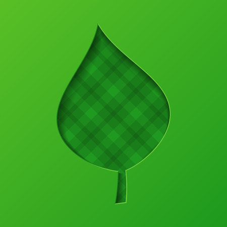 Paper cutout green leaf. World Environment Day, June 5. Eco friendly symbol. Ecology, environment, nature protection concept. Template for banner, poster, leaflet. Vector illustrationのイラスト素材