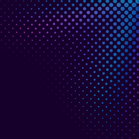 Halftone gradient pattern. Halftone dots colorful texture for your design. Abstract neon dark blue background. Vector illustrationのイラスト素材