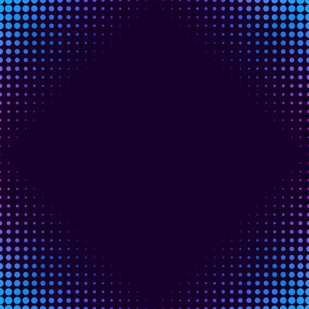 Halftone gradient pattern. Halftone dots colorful texture for your design. Abstract neon dark blue background. Vector illustrationのイラスト素材