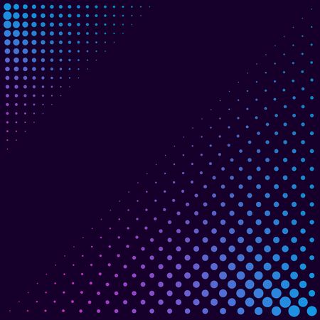Halftone gradient pattern. Halftone dots colorful texture for your design. Abstract neon dark blue background. Vector illustrationのイラスト素材