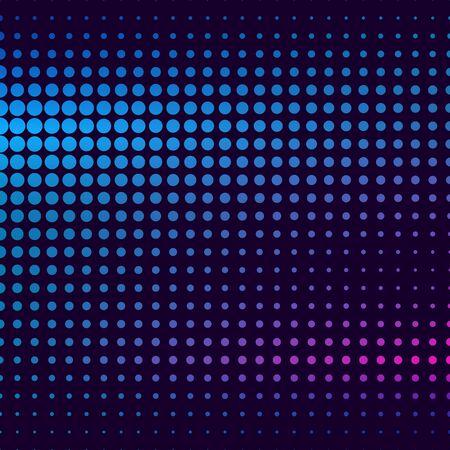 Halftone gradient pattern. Halftone dots colorful texture for your design. Abstract neon dark blue background. Vector illustrationのイラスト素材