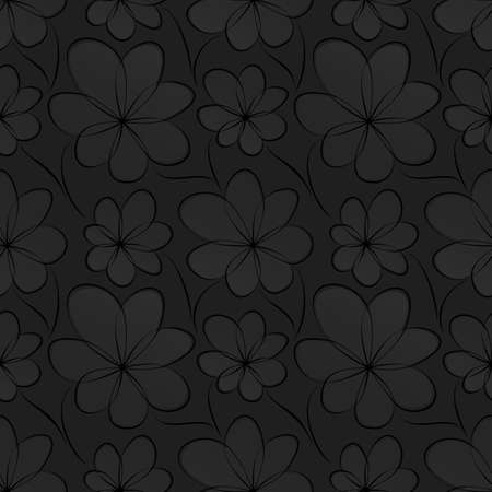 Black floral background. Seamless pattern for decoration. Ornate pattern with flowers. Vector illustrationのイラスト素材