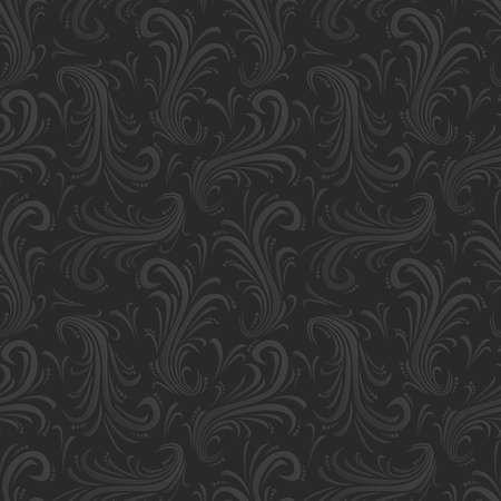 Black floral background. Seamless pattern for greeting card decoration. Ornate pattern for textiles, packaging, tiles. Vector illustrationのイラスト素材