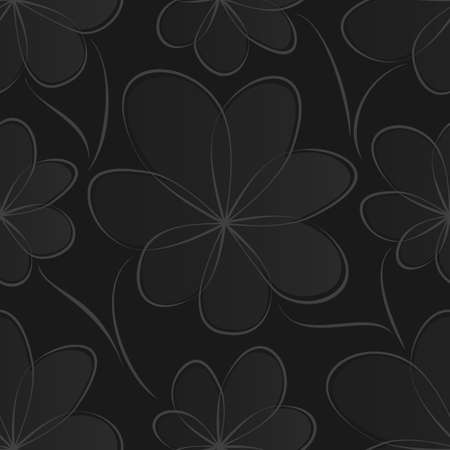 Black floral background. Seamless pattern for decoration. Ornate pattern with flowers. Vector illustrationのイラスト素材