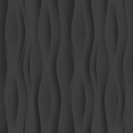 Black wavy background. Seamless texture. Abstract geometric background. Vector illustrationのイラスト素材