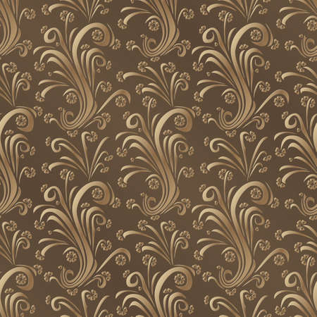 Gold floral background. Seamless pattern for decoration. Ornate pattern with flowers. Vector illustrationのイラスト素材