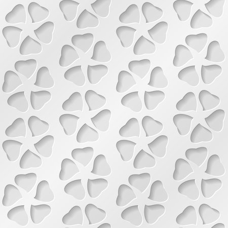 White floral 3d background. Seamless pattern for decoration. Ornate pattern with flowers. Vector illustrationのイラスト素材