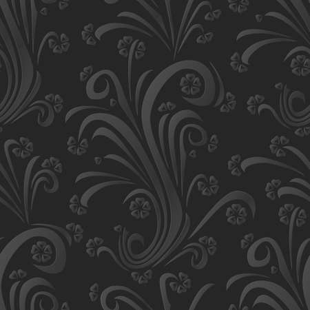 Black floral background. Seamless pattern for greeting card decoration. Ornate pattern for textiles, packaging, tiles. Vector illustrationのイラスト素材