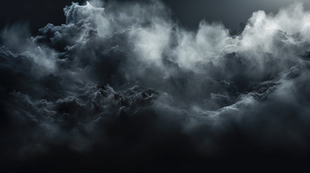 abstract mystical scary black smoke.の素材