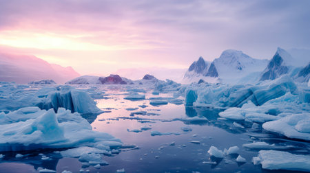 panorama of the arctic ocean.の素材