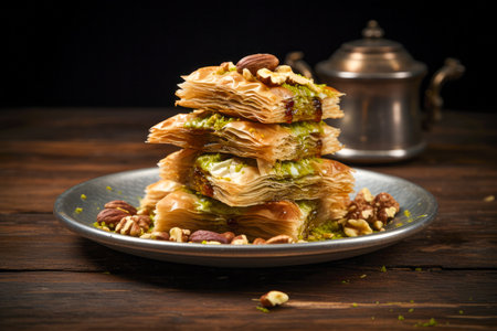 baklava close-up.の素材