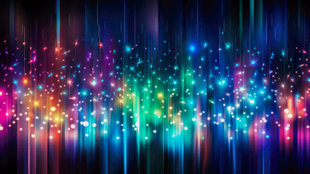 abstract background with colorful lines and sparklesの素材