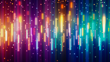 abstract background with colorful lines and sparklesの素材