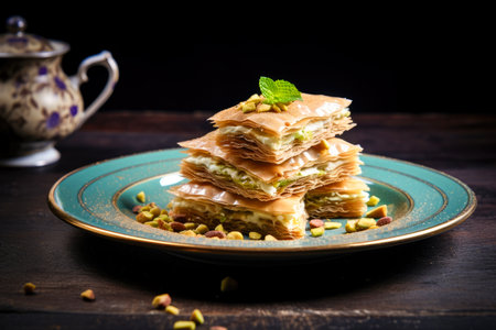 baklava close-up.の素材
