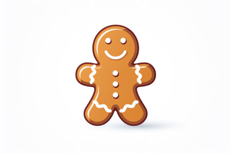 Gingerbread man icon. Flat design styleの素材