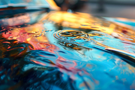 A car hood, impressionist style, blurry and dreamy.の素材