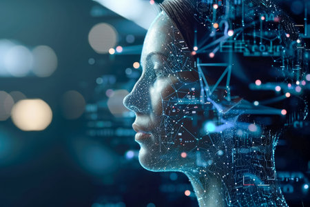 Artificial intelligence technology, Machine learning, Data exchange, Deep learning, industry 4.0.の素材