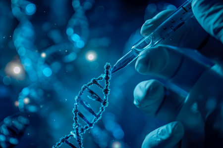 gene therapy delivering a healthy gene to a patient with a genetic disorder.の素材