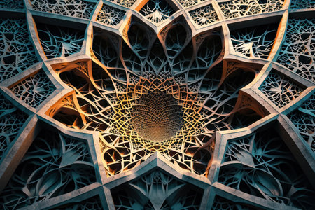 abstract multi-colored background from geometric shapes fractal.の素材