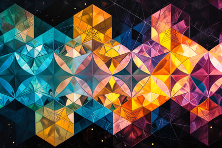 abstract multicolored fractal.の素材