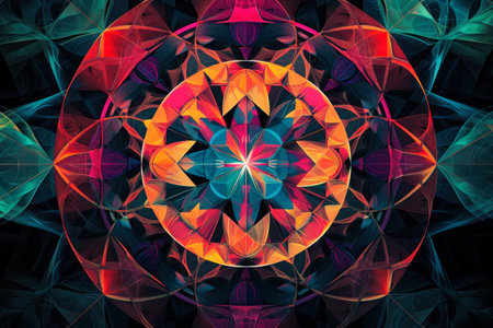 abstract multi-colored background from geometric shapes fractal.の素材