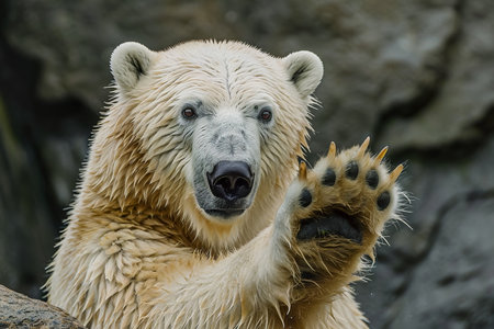 polar bear with a fur and a paw.の素材