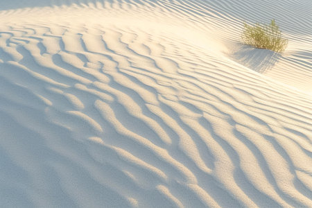 sand dune with ripples and shadows.の素材