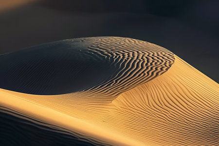 sand dune with ripples and shadows.の素材