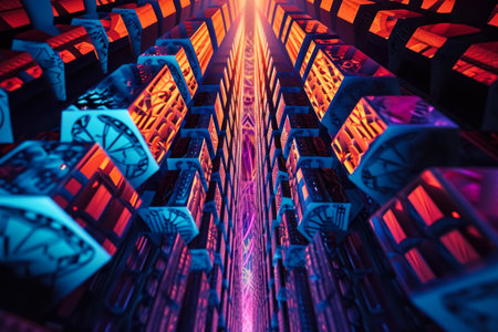 abstract multicolored fractal.の素材