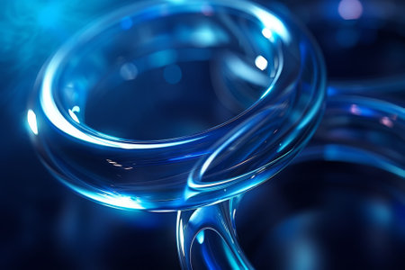 A blue circle with a blue background. The circle is surrounded by other circlesの素材