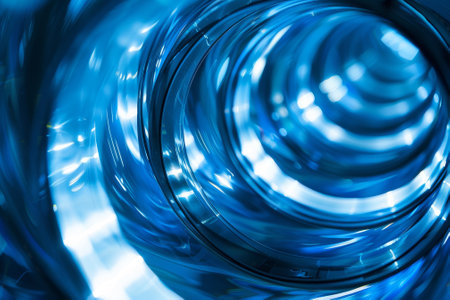 A blue spiral with a white background. The spiral is very large and the blue color is very brightの素材