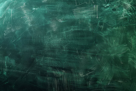 A green chalkboard with a lot of paint on it. The paint is in different shades of green and the board is covered in itの素材
