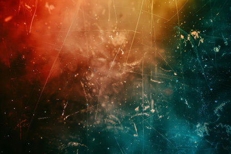 A blurry, colorful background with a few lines and dots. The background is a mix of red, blue, and greenの素材