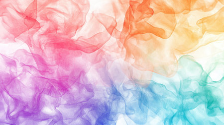 Colorful swirls of pink, orange, purple, blue, and green blend together, forming an abstract pattern that captivates the viewer's attention. This backdrop offers a striking visual effect.の素材
