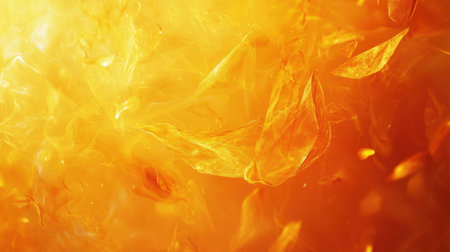 Colorful and radiant orange textures fill the canvas, creating a dynamic visual experience. The interplay of light and shapes evokes warmth and energy, perfect for design inspiration.の素材