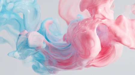 Soft pink and blue hues merge and swirl together, creating a captivating abstract design. The fluidity of the colors evokes a sense of movement and creativity.の素材