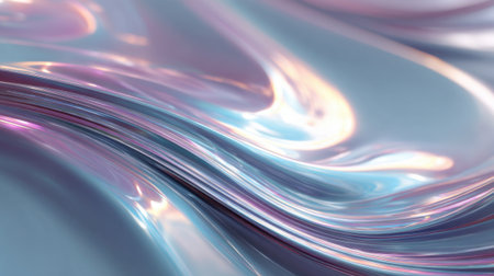 Flowing waves of colored liquid create a serene and calming atmosphere. The gentle curves and reflections blend beautifully, inviting viewers to appreciate the soothing visuals.の素材