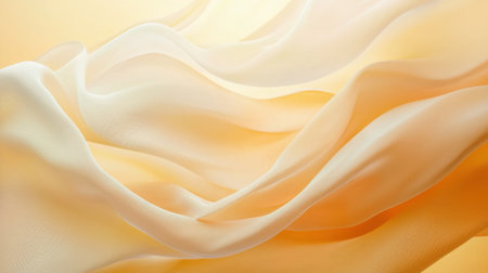 Translucent fabric drapes softly, illuminated by warm sunlight, creating an inviting and tranquil ambiance in a stylish interior or outdoor space.の素材